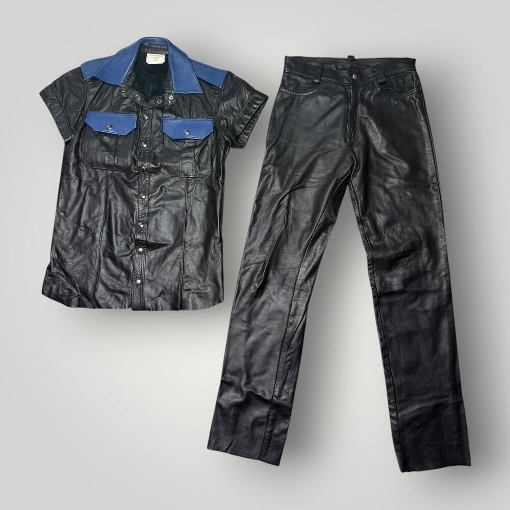 Vintage Leather Outfit Set CJ’s Leather Shirt sz M & Pants sz 30 L32  Men’s